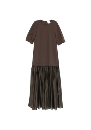 Su gathered-skirt panelled maxi dress - Brown