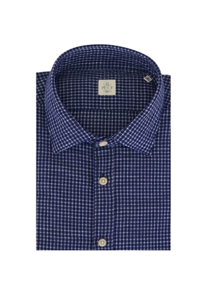 GMF965 check-pattern long-sleeve shirt - Blue