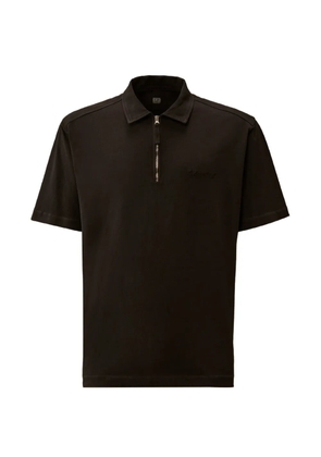 C.P. Company 1020 logo-embroidered zip-up polo shirt - Black