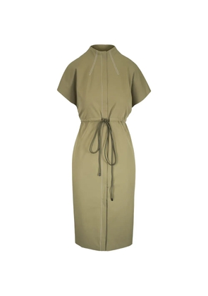 KZ_K STUDIO drawstring-waist contrast-stitch dress - Green