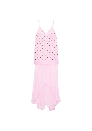 MSGM studded pleated asymmetric dress - Pink