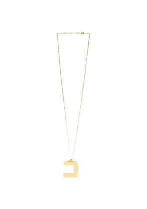 Elisabetta Franchi logo-charm curb-chain necklace - Gold