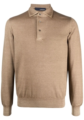 Lardini long-sleeve polo shirt - Neutrals