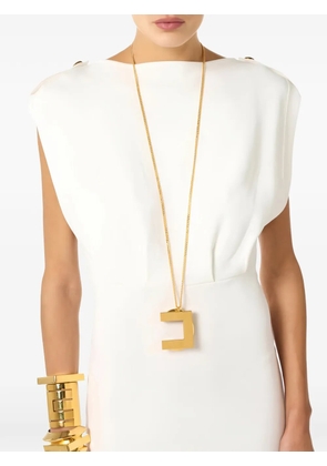 Elisabetta Franchi logo-charm curb-chain necklace - Gold