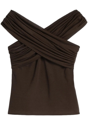 AMI Paris draped top - Brown