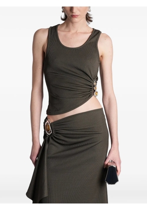 Christopher Esber droplet crystal ruched top - Green
