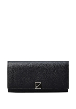 Calvin Klein logo-plaque pebbled wallet - Black