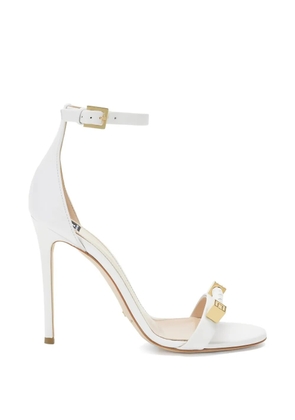 Elisabetta Franchi logo-embellished leather sandals - White