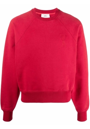 AMI Paris Ami de Coeur organic-cotton sweatshirt - Red