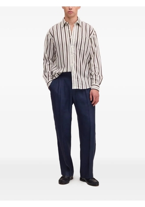 NN07 Deon striped chest-pocket shirt - Neutrals