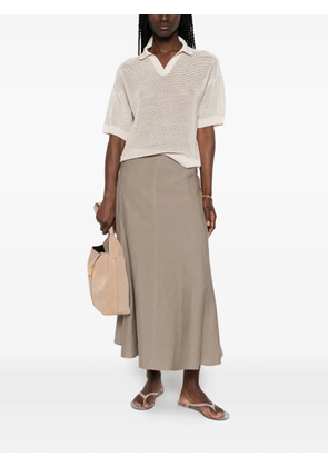 Peserico panelled A-line midi skirt - Neutrals