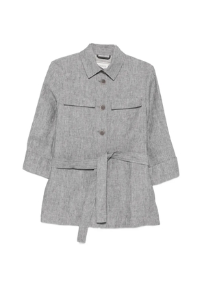 Peserico belted chest-pocket jacket - Grey