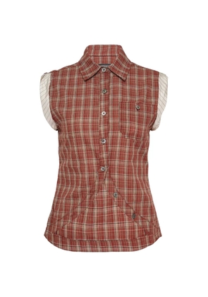 Andersson Bell check-pattern sleeveless shirt - Red