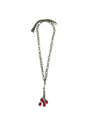 Jejia Tea beaded-link cherry-pendant necklace - Green