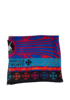 Chrome Hearts graphic-print scarf - Blue