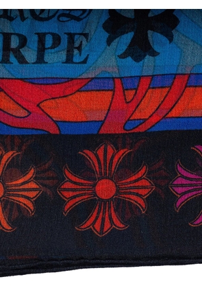 Chrome Hearts graphic-print scarf - Blue