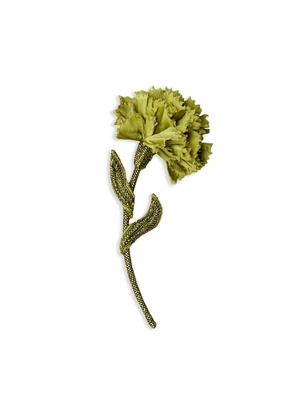 ERDEM Beaded Carnation brooch - Green