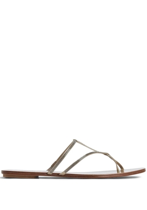 Pedro Garcia crystal-embellished strap sandals - Gold