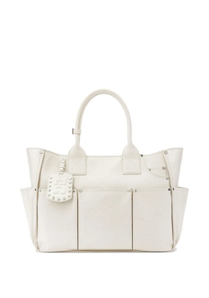 GANNI Posy ostrich-effect shoulder bag - White