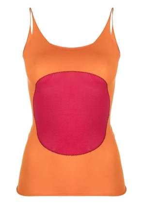 Marni contrast-patch cami top - Orange