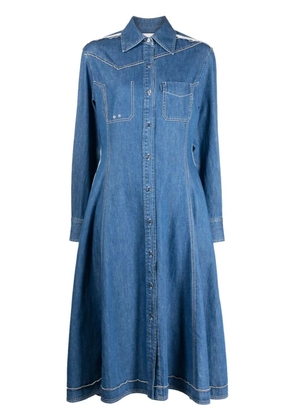 3.1 Phillip Lim contrast-stitching mid-length dress - Blue