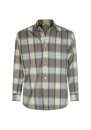 Auralee check-pattern shirt - Grey