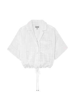 GANNI broderie-anglaise shirt - White
