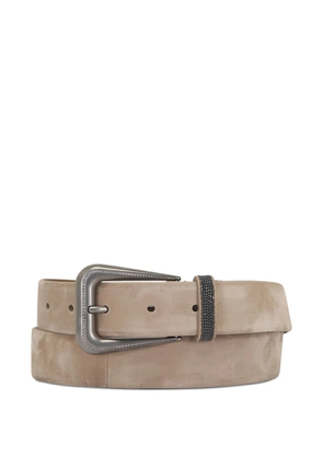 Brunello Cucinelli embellished-buckle belt - Neutrals
