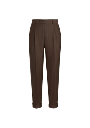 Brunello Cucinelli virgin-wool and cashmere trousers with pleat - Brown