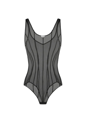 Elisabetta Franchi micro-mesh tulle bodysuit - Black