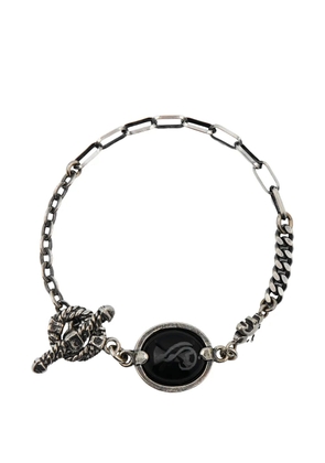 Gem Kingdom love-engraved mother-of-pearl bracelet - Silver