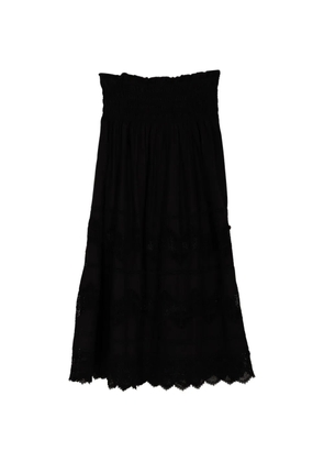 The Great. The Rosette crochet-trim midi skirt - Black