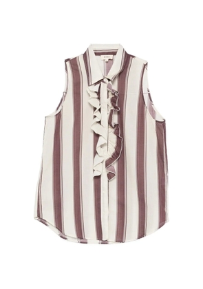 Diega ruffled striped blouse - Neutrals