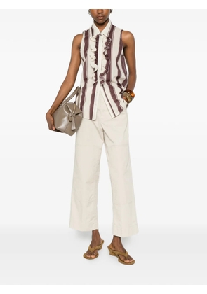 Diega ruffled striped blouse - Neutrals