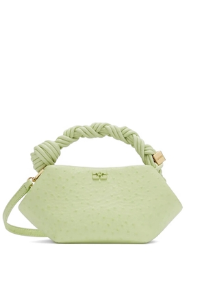 GANNI Bou ostrich-effect tote bag - Green