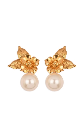 Jennifer Behr Rici flower pearl earrings - Gold