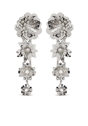 Blumarine flower-embellished drop earrings - Silver