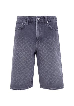 Daily Paper monogram-pattern denim shorts - Black