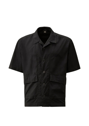 C.P. Company Popeline Boxy logo-embroidered patch-pocket shirt - Blue