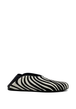 GIABORGHINI Granny zebra-print mules - White