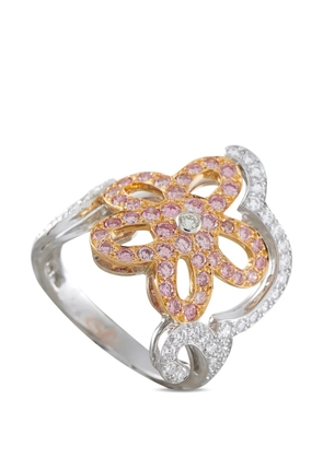 Van Cleef & Arpels 18k white gold diamond floral ring - Silver