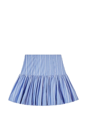 GANNI stripe-pattern ruffled skirt - Blue
