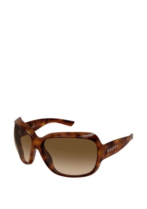 Gucci Eyewear tortoiseshell-effect geometric-frame sunglasses - Brown