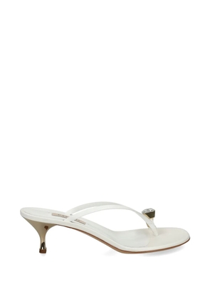 Casadei crystal-embellished leather sandals - White