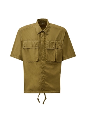 C.P. Company 50 Fili logo-embroidered drawstring shirt - Green