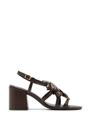 Arezzo eyelet-embellished floral-appliqu - Brown