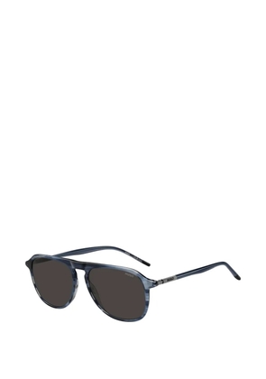 BOSS horn-effect pilot sunglasses - Blue
