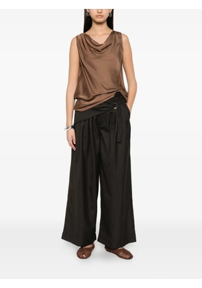 Diega draped-neck sleeveless top - Brown
