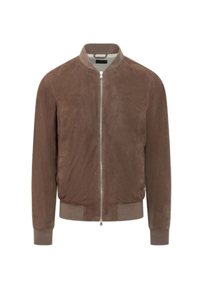 Barba zip-up suede jacket - Brown