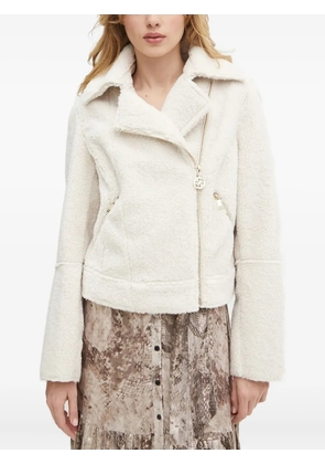 GUESS USA asymmetrical-zip fleece jacket - Neutrals